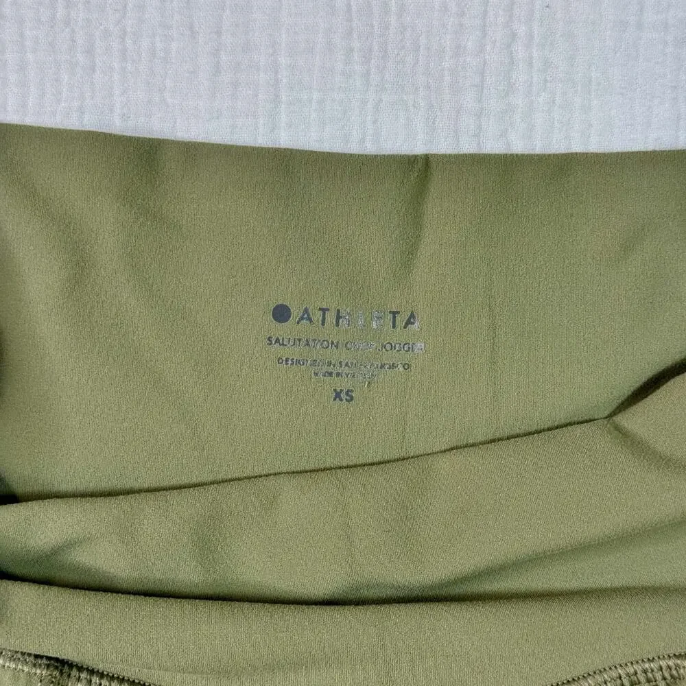 Athleta Salutation Cargo Jogger Pants Women's XS Olive Green Athleisure Pilates - Picture 9 of 16